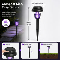 Outdoor Mosquito Zapper with Solar Power and Automatic Dusk Sensor, Dual Mode