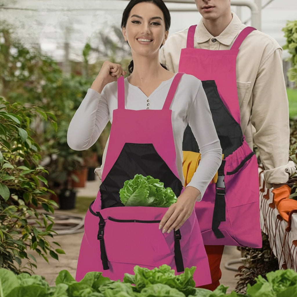 Garden Apron with Oxford Fabric and Cross Back Straps, Adjustable Waist