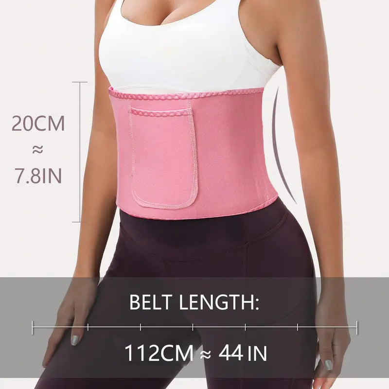 Neoprene Sweat Belt with Adjustable Fit and Core Compression for Exercise