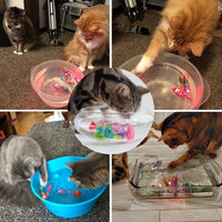 Motion-Activated Swimming Fish Cat Toy with Red LED Lights and Water Resistance