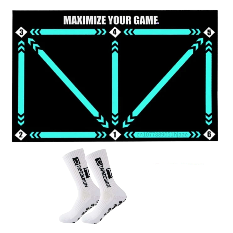 Soccer Training Mat with Video Program and Grip Socks for Youth Skill Development