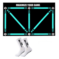 Soccer Training Mat with Video Program and Grip Socks for Youth Skill Development