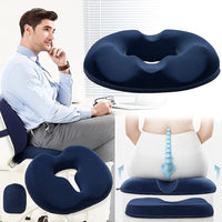 Memory Foam Donut Shape Seat Cushion with Center Opening and Washable Cover for Office, Travel, Home