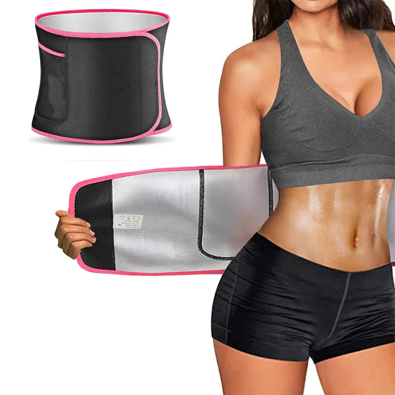 Neoprene Sweat Belt with Adjustable Fit and Core Compression for Exercise