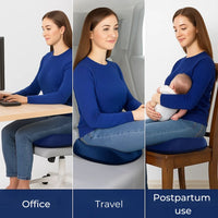 Memory Foam Donut Shape Seat Cushion with Center Opening and Washable Cover for Office, Travel, Home