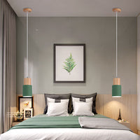 Metal and Wood Pendant Light, Modern Industrial Design