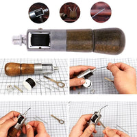 Leather Sewing Awl Kit with Dual Needles and Waxed Thread for Repairs