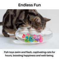 Motion-Activated Swimming Fish Cat Toy with Red LED Lights and Water Resistance