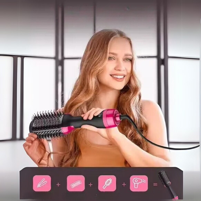Ionic Hair Dryer Brush with 1000W Power and Three Heat Levels