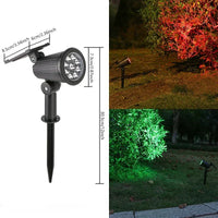 Solar LED Garden Spotlight with 9-Color Settings and 90-Degree Adjustable Head