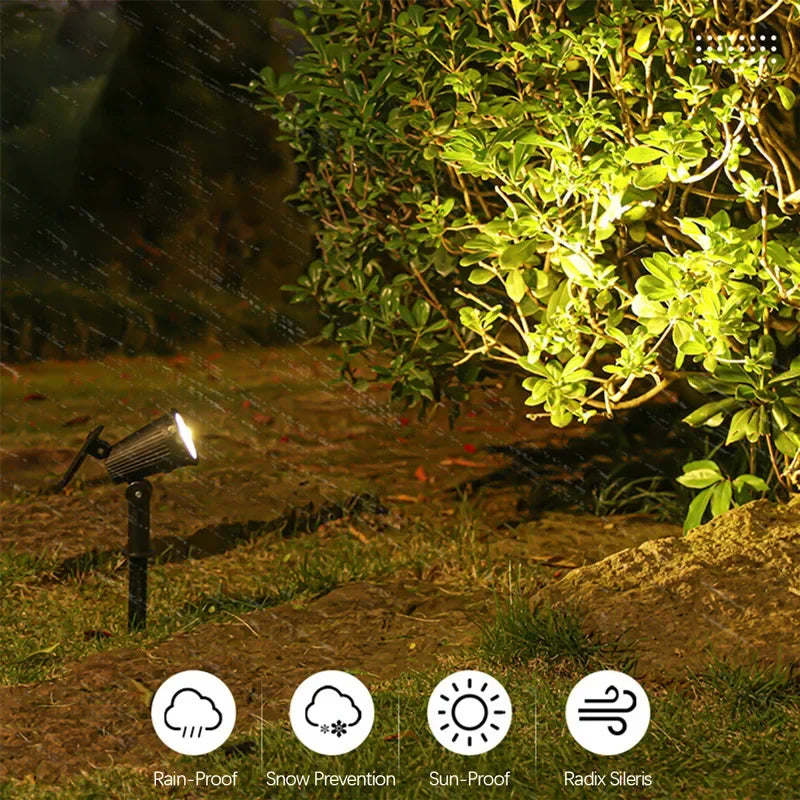 Solar LED Garden Spotlight with 9-Color Settings and 90-Degree Adjustable Head
