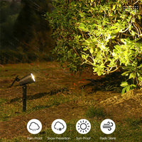 Solar LED Garden Spotlight with 9-Color Settings and 90-Degree Adjustable Head