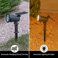 Solar LED Garden Spotlight with 9-Color Settings and 90-Degree Adjustable Head