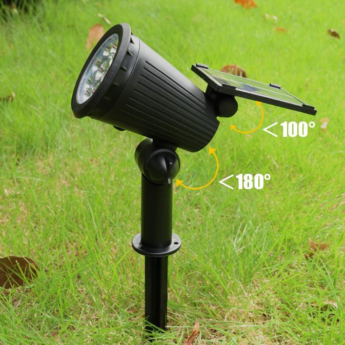Solar LED Garden Spotlight with 9-Color Settings and 90-Degree Adjustable Head