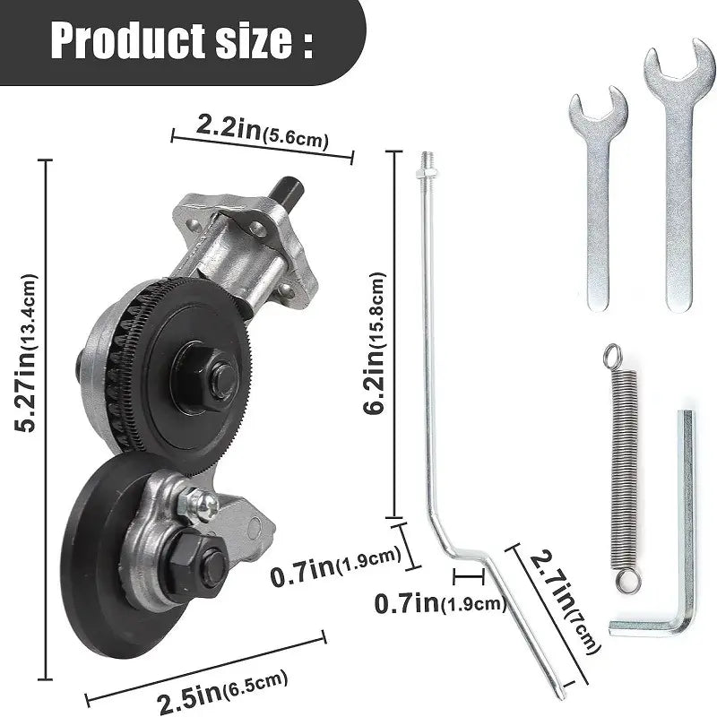 Metal Sheet Cutter Drill Attachment with Three Interchangeable Heads and Gear Blade