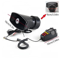 Vehicle Alert System with Microphone and 7-Tone Siren for 12V Cars, 135dB