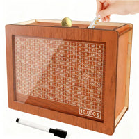 Savings Goal Tracking Box with Clear Acrylic Panel and 9 Target Options