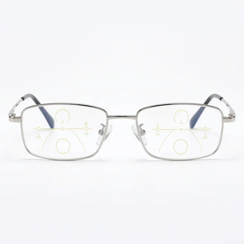 Progressive Multifocal Reading Glasses with Blue Light Filtering and Anti Glare Coating