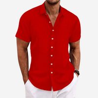 Breathable Linen Cotton Shirt with Open Stitch Closure and Regular Fit
