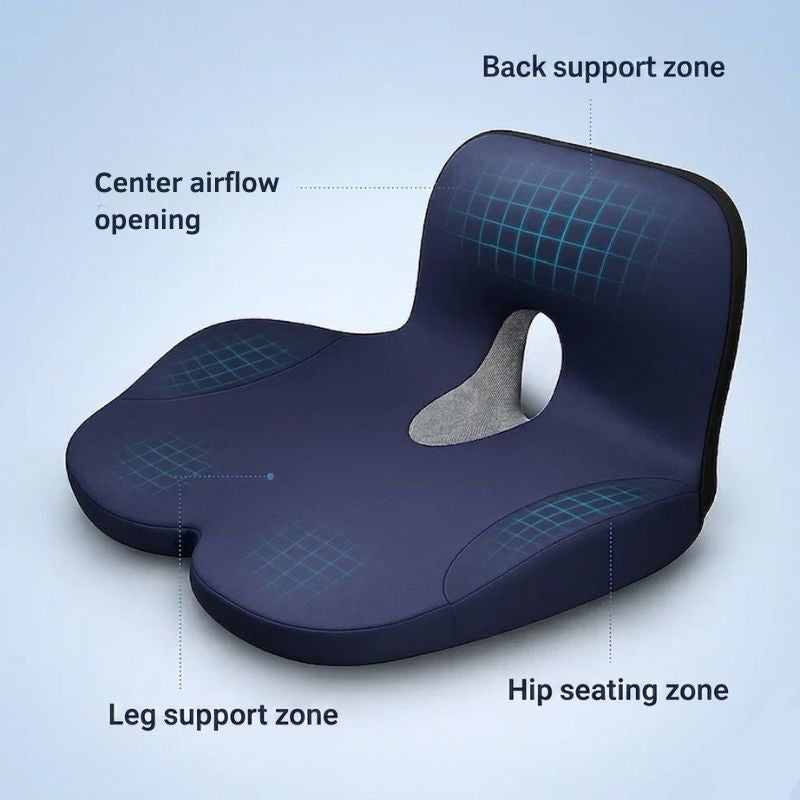 Seat and Back Cushion Memory Foam Ergonomic Support