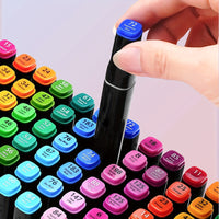 Double-Ended Alcohol Markers with 168 Colors and Storage Bag