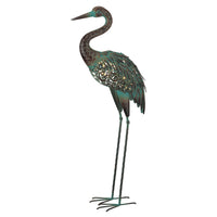 Solar Crane Garden Statue with Blinking String Lights and Acrylic Accents, 37in Tall