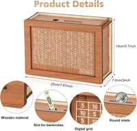 Savings Goal Tracking Box with Clear Acrylic Panel and 9 Target Options
