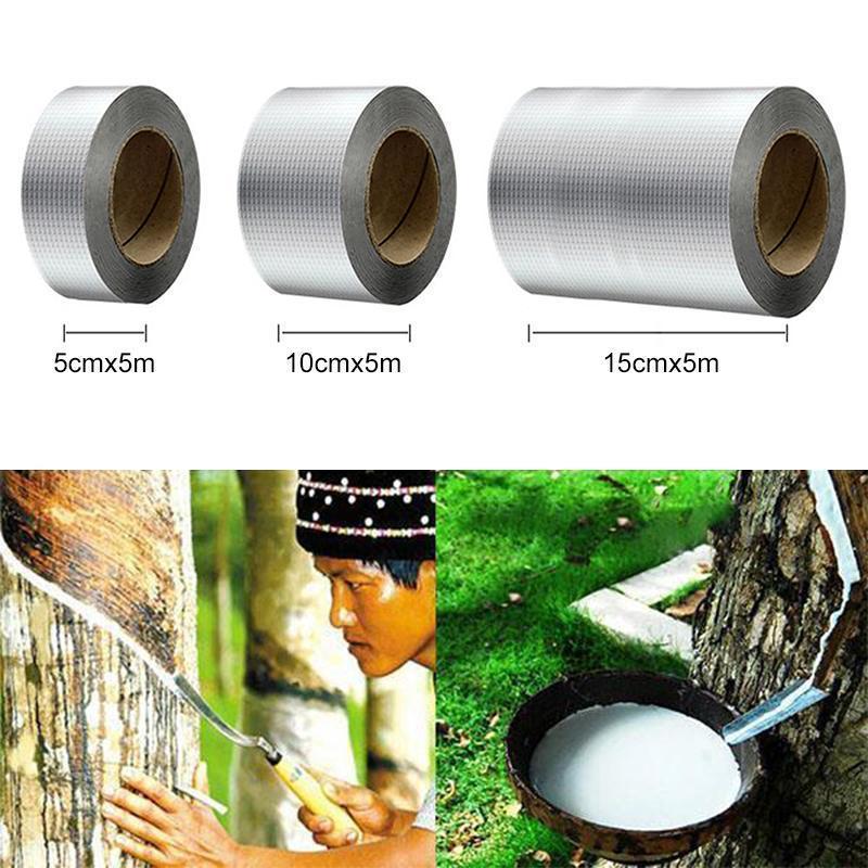 Butyl Rubber Waterproof Tape with Aluminum Foil and Cold Weather Bonding, 5m Roll