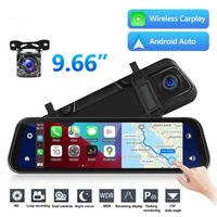 Mirror Dash Cam with Dual Front and Rear Cameras and 9.66 Inch Touchscreen