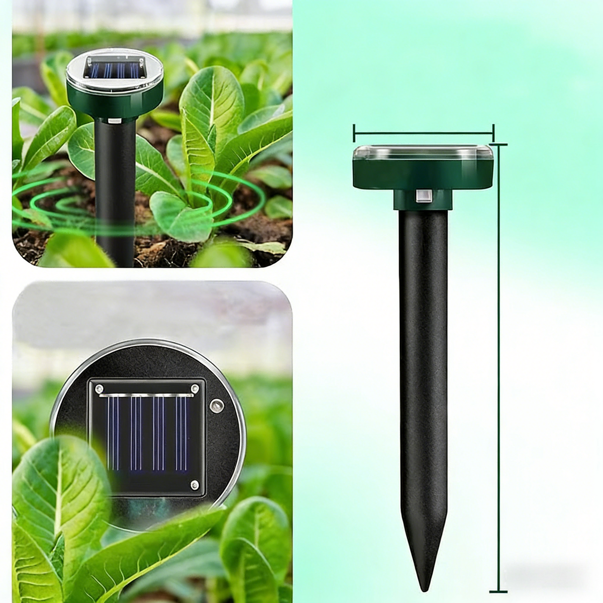 Solar Ultrasonic Rodent Repellent with Variable Frequency Sound and IP65 Waterproof Rating