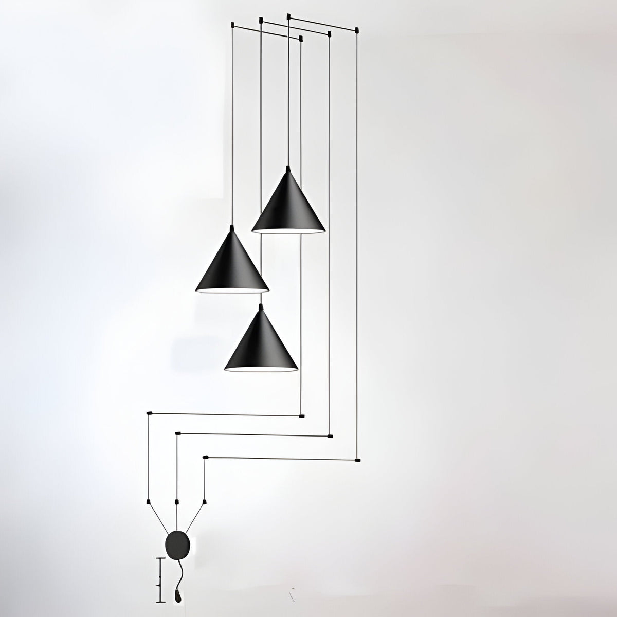 Modern Black Pendant Lamp, Minimalist Metal Hanging Light