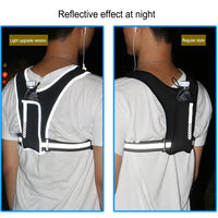 Reflective Chest Vest with Phone Pocket and Water Bottle Holder