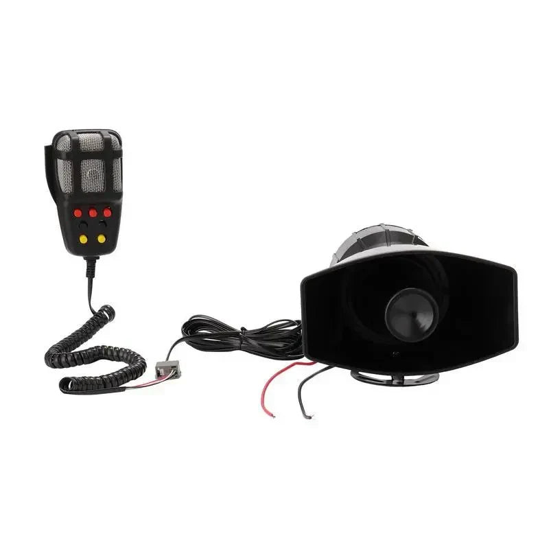 Vehicle Alert System with Microphone and 7-Tone Siren for 12V Cars, 135dB