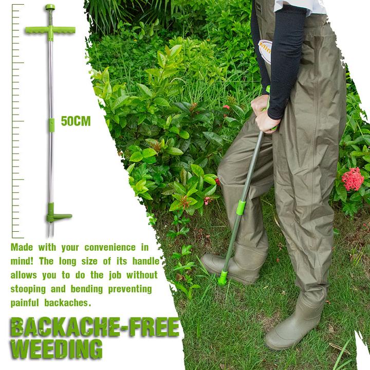 Standing Weed Puller with Triple Steel Claws and Foot Pedal