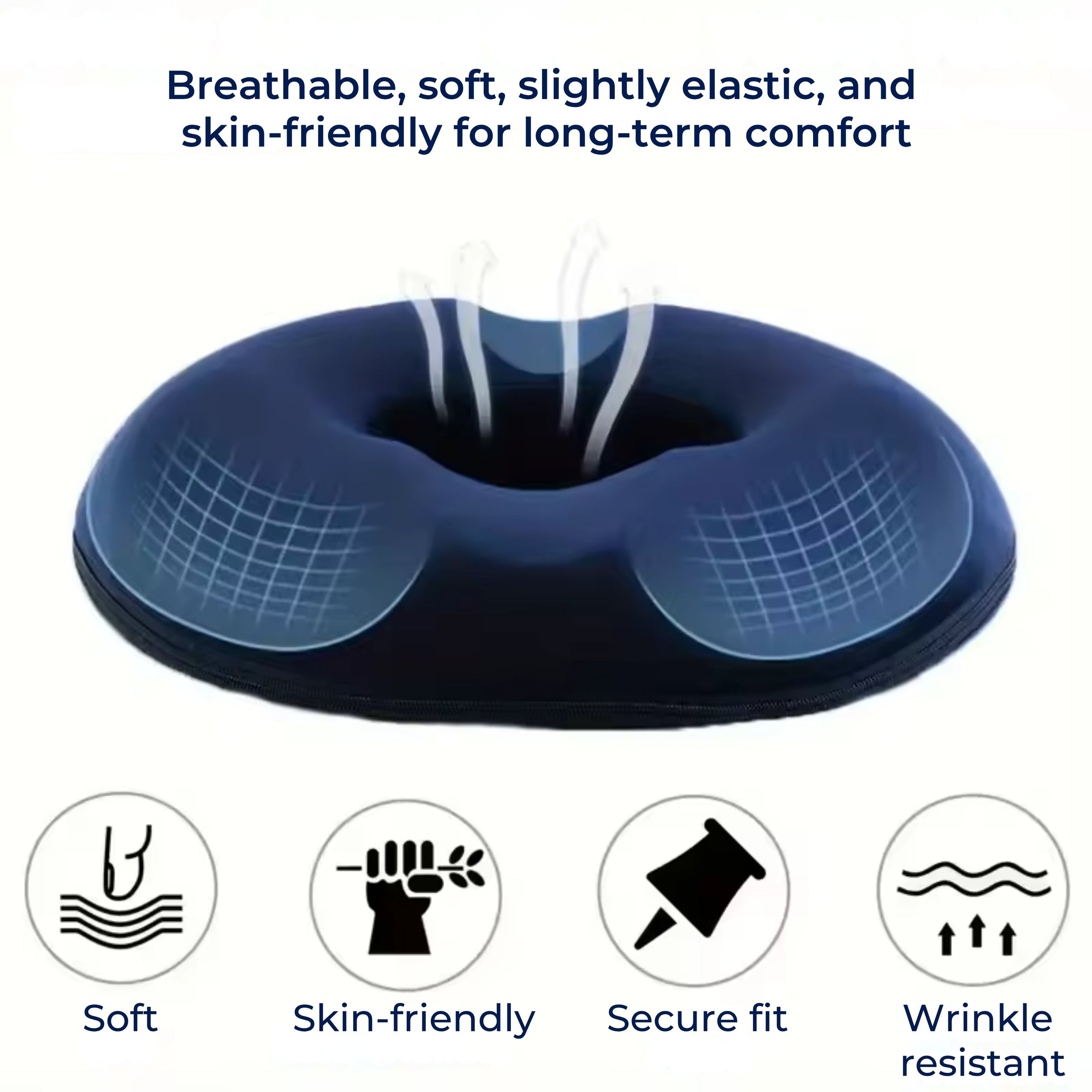 Memory Foam Donut Shape Seat Cushion with Center Opening and Washable Cover for Office, Travel, Home