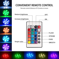 Submersible Pool Light with 12-Color Remote Control and Suction Cup Mount