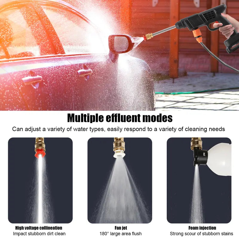 Battery-Powered Pressure Washer 380 PSI with Foam Soap Dispenser and Dual Batteries, 33ft Range