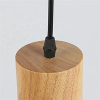 Metal and Wood Pendant Light, Modern Industrial Design