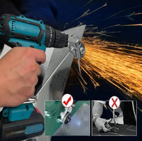Metal Sheet Cutter Drill Attachment with Three Interchangeable Heads and Gear Blade