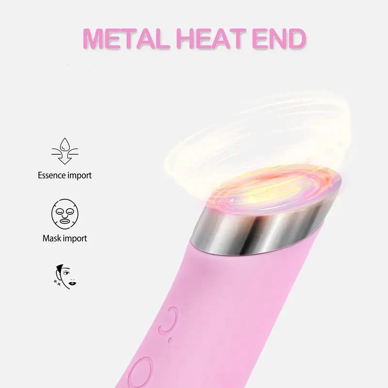 Facial Cleansing Brush with Heated Tip and 5 Vibration Modes, Silicone Bristles