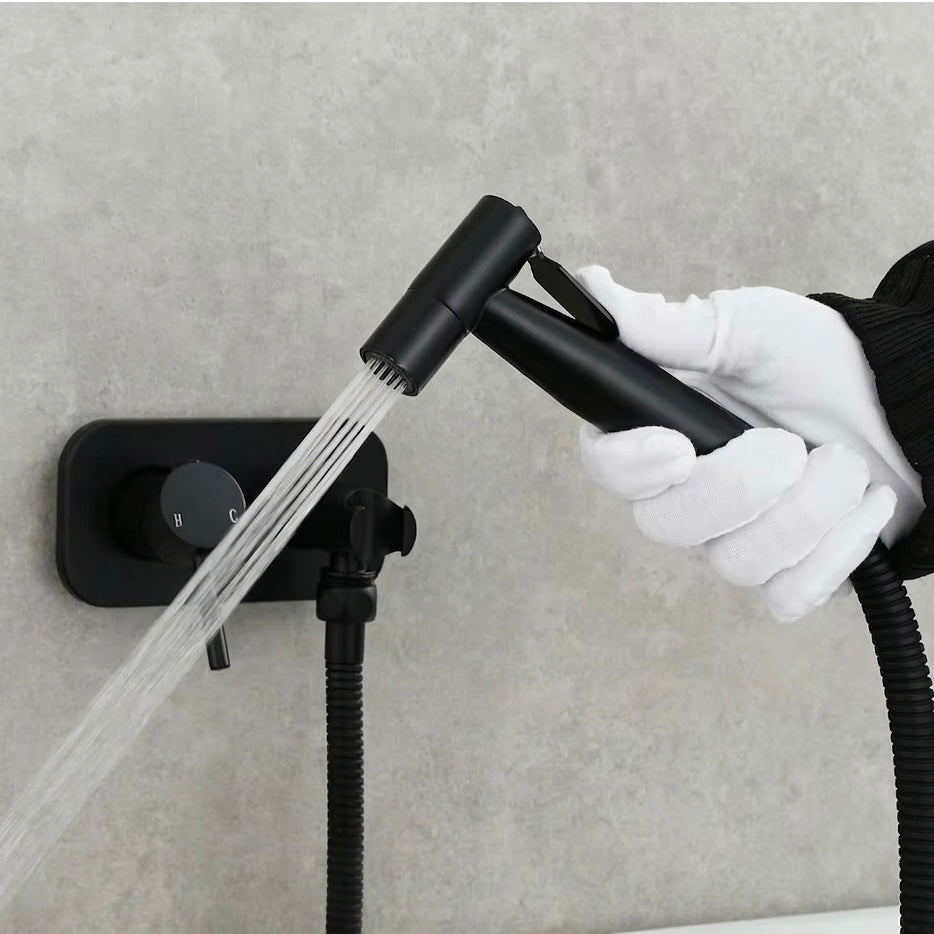 Handheld Bidet Sprayer with Hot Cold Water Control and Dual Spray Modes, Solid Brass
