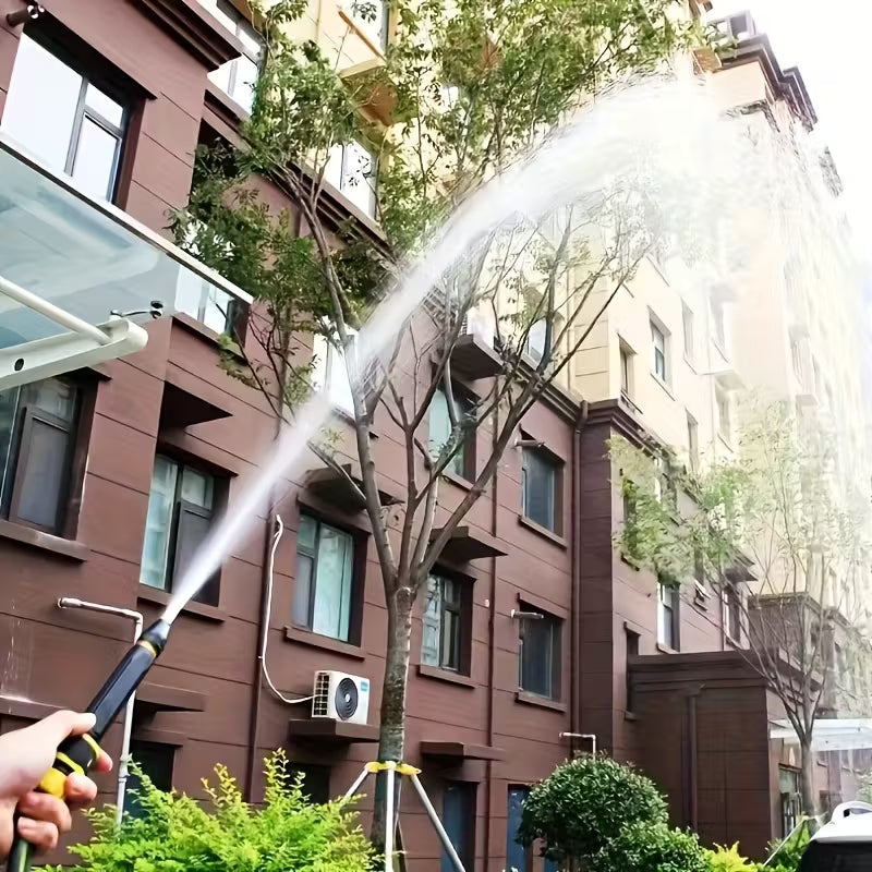 Adjustable Garden Hose Nozzle with Multiple Spray Patterns and Trigger Lock