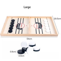 Wooden Puck Game with Center Gate and Fast-Paced Action for Kids