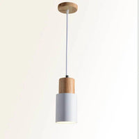 Metal and Wood Pendant Light, Modern Industrial Design