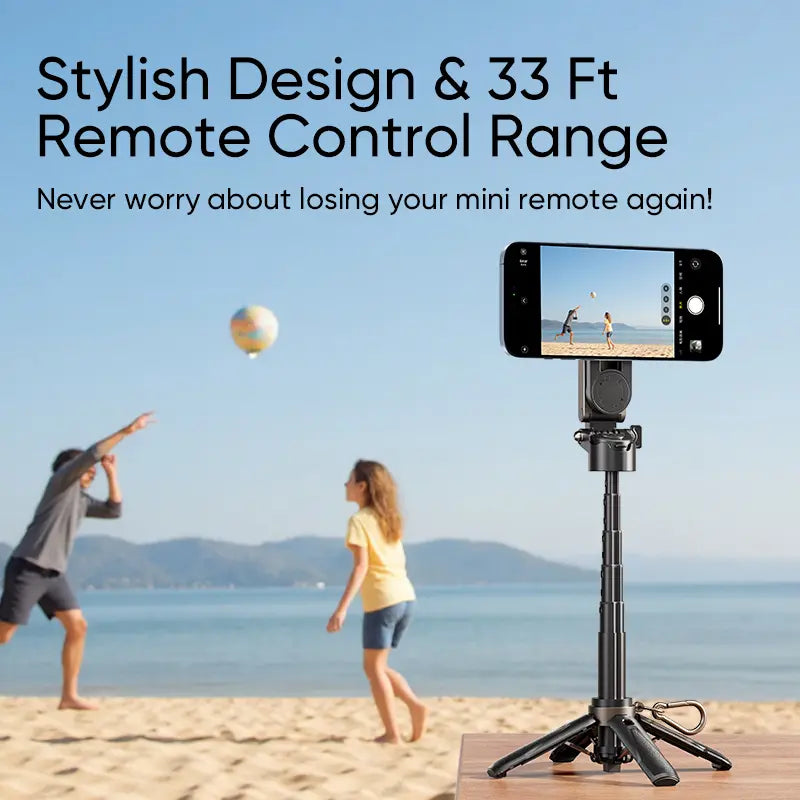 Selfie Stick with Magnetic Phone Mount and Wireless Remote, 360 Degree Rotation Tripod