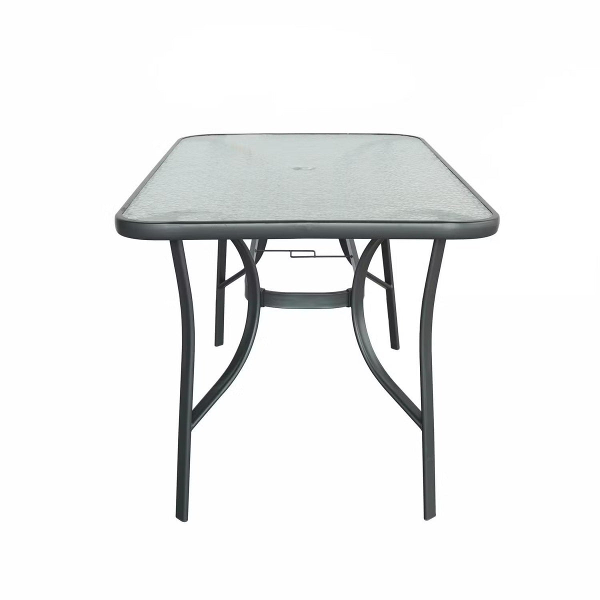 Kara Dining Set, Seating for 6 with Glass Top Table and Black Chairs