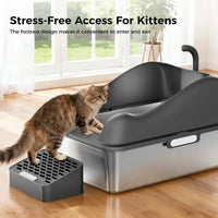 Large Enclosed Cat Litter Box with Flip Lid and Built-In Particle Catcher