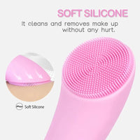 Facial Cleansing Brush with Heated Tip and 5 Vibration Modes, Silicone Bristles