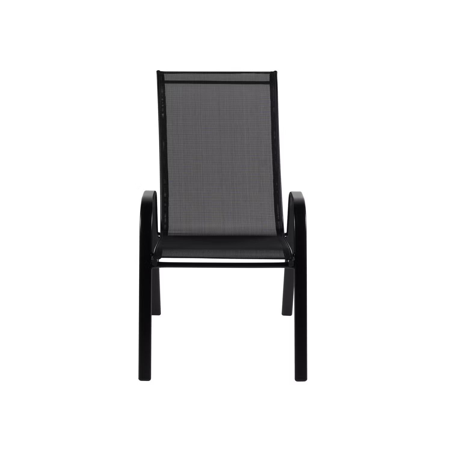 Kara Dining Set, Seating for 6 with Glass Top Table and Black Chairs