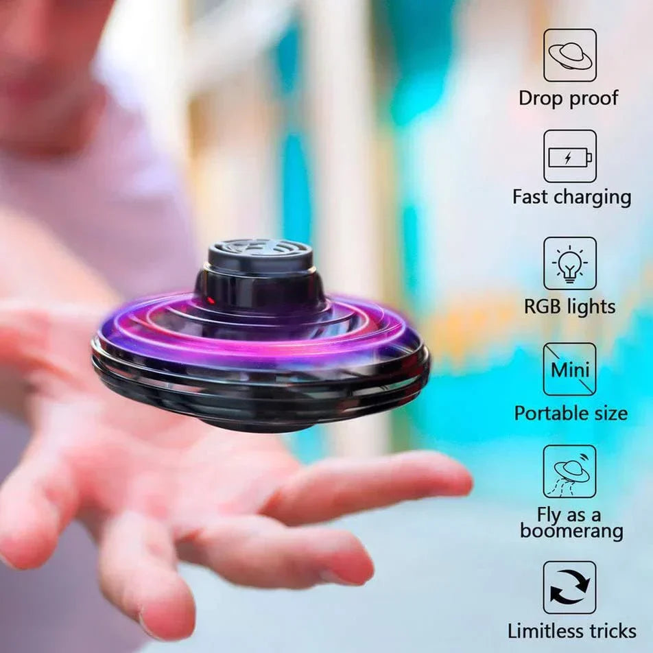 Hovering Gyroscope Spinner with LED Light Display and Hand Gesture Control